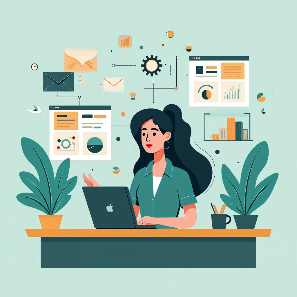 Chelle Honiker - digital creator and author automations expert illustration